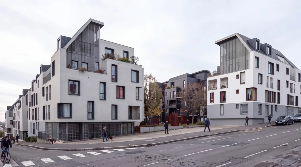AI visualisation of the Îlot Courtille competition entry, Chartres